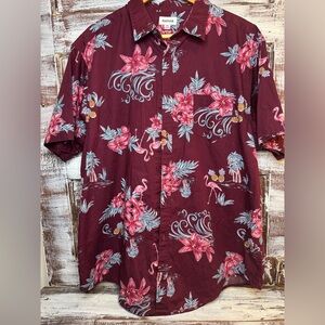 Haggar Burgundy Floral Men's Shirt
